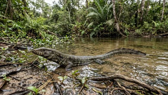 Jacarerana mergulha, nada com a cauda achatada e permanece minutos submersa sem ser parente dos jacarés