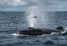 Drone coleta microrganismos no esguicho de baleias e associa o material à saúde sem tocar nos animais ameaçados Drone coleta microrganismos no esguicho de baleias e associa o material à saúde sem tocar nos animais ameaçados