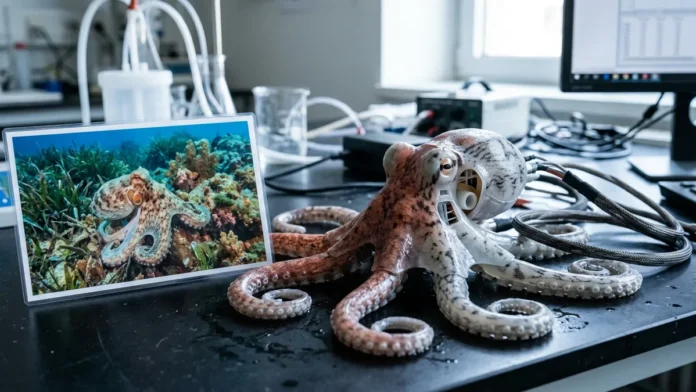 OCTOID muda de cor e se move como polvo ao combinar pele artificial e corpo mole inspirado na camuflagem marinha