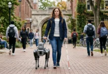 Pesquisadores da Binghamton desenvolvem cães-guia robóticos que dialogam com usuários e ampliam as possibilidades da tecnologia assistiva Pesquisadores da Binghamton desenvolvem cães-guia robóticos que dialogam com usuários e ampliam as possibilidades da tecnologia assistiva