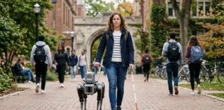 Pesquisadores da Binghamton desenvolvem cães-guia robóticos que dialogam com usuários e ampliam as possibilidades da tecnologia assistiva Pesquisadores da Binghamton desenvolvem cães-guia robóticos que dialogam com usuários e ampliam as possibilidades da tecnologia assistiva