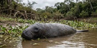 Peixe-boi da Amazônia passa até cinco meses sem comer na vazante, usa gordura acumulada e mantém contato por vocalizações Peixe-boi da Amazônia passa até cinco meses sem comer na vazante, usa gordura acumulada e mantém contato por vocalizações