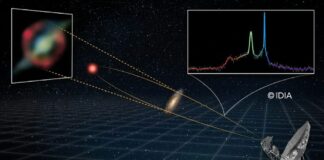Radiotelescópio detecta laser cósmico recordista a 8 bilhões de anos-luz e revela galáxia em colisão Radiotelescópio detecta laser cósmico recordista a 8 bilhões de anos-luz e revela galáxia em colisão