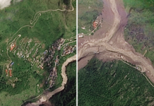 Temperatura elevada : Geleira desaba no Himalaia, eleva rio em 9 metros e deixa Nepal e Tibete sob lama e estradas destruídas Temperatura elevada : Geleira desaba no Himalaia, eleva rio em 9 metros e deixa Nepal e Tibete sob lama e estradas destruídas