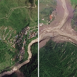Temperatura elevada : Geleira desaba no Himalaia, eleva rio em 9 metros e deixa Nepal e Tibete sob lama e estradas destruídas Temperatura elevada : Geleira desaba no Himalaia, eleva rio em 9 metros e deixa Nepal e Tibete sob lama e estradas destruídas