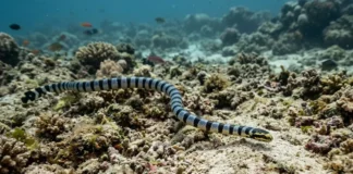 Duas espécies de serpentes marinhas mergulham para buscar alimento no fundo do mar e uma delas faz movimento ondulante registrado pela primeira vez Duas espécies de serpentes marinhas mergulham para buscar alimento no fundo do mar e uma delas faz movimento ondulante registrado pela primeira vez