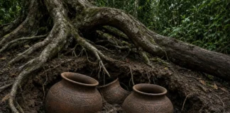 Homem começa a construir muro em terreno no Amazonas e arqueólogos descobrem antigo cemitério indígena com quatro urnas funerárias e mais de 200 fragmentos