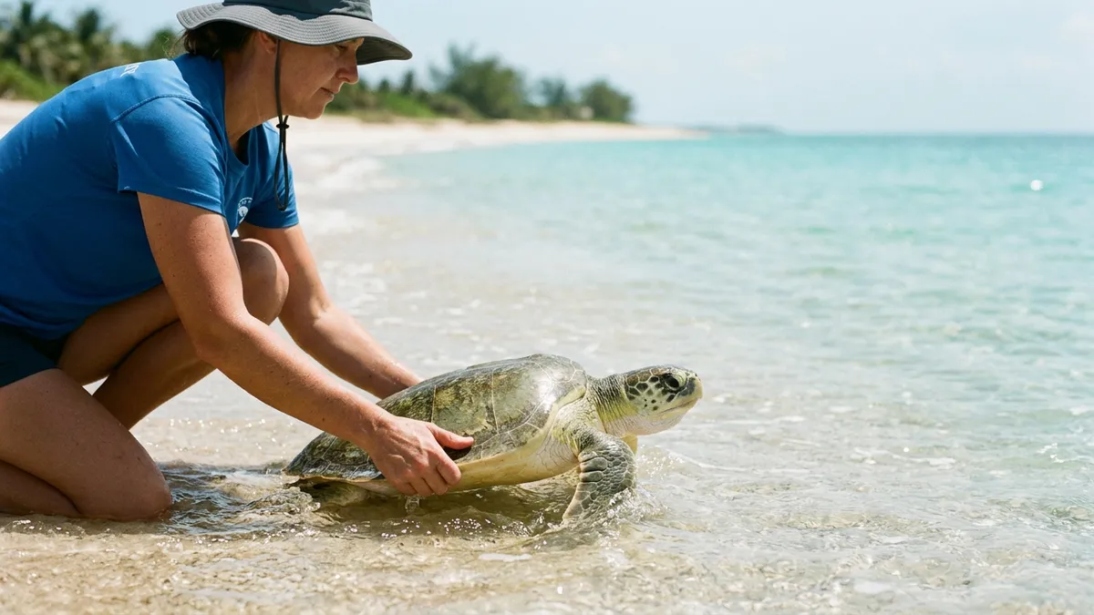 Tartaruga mais ameaçada do mundo encalha no Canadá, sobrevive ao frio e volta ao mar nas Bahamas