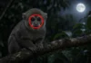 Macaco-da-noite é o único primata noturno das Américas e usa olhos enormes para caçar insetos no escuro da Amazônia sem competir com macacos do dia