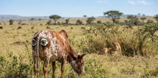 Cientistas pintaram olhos na traseira de vacas e descobriram que isso pode fazer leões desistirem do ataque