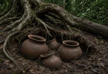 Queda de árvore de grande porte em várzea do Amazonas levanta sete urnas funerárias de até 350 kg e revela rituais indígenas de cerca de 2 mil anos