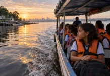 Barco sai de Manaus às 6h30, mas alunos ribeirinhos ainda podem chegar 45 minutos depois do início da aula