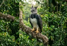 Harpia carrega presa quase do próprio peso, usa garra do tamanho da mão humana e cria 1 filhote a cada 2 ou 3 anos Harpia carrega presa quase do próprio peso, usa garra do tamanho da mão humana e cria 1 filhote a cada 2 ou 3 anos