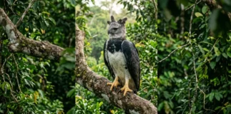 Harpia carrega presa quase do próprio peso, usa garra do tamanho da mão humana e cria 1 filhote a cada 2 ou 3 anos Harpia carrega presa quase do próprio peso, usa garra do tamanho da mão humana e cria 1 filhote a cada 2 ou 3 anos