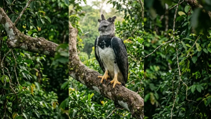 Harpia carrega presa quase do próprio peso, usa garra do tamanho da mão humana e cria 1 filhote a cada 2 ou 3 anos