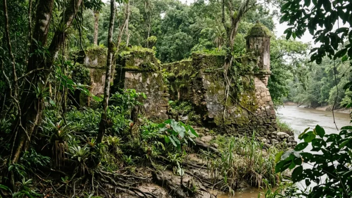 Portugal ergue fortes na floresta amazônica para cumprir duas funções, enfrenta rios e pedra escassa, abandona estruturas e as reencontra séculos depois