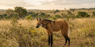 Lobo-guará alcança 1 metro de altura, come fruta que pode representar 50% da dieta e leva sementes inteiras a formigueiros Lobo-guará alcança 1 metro de altura, come fruta que pode representar 50% da dieta e leva sementes inteiras a formigueiros