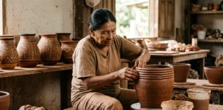 Cerâmica marajoara combina uma técnica sem torno, duas regras geométricas e reaparece hoje na produção artesanal de Icoaraci Cerâmica marajoara combina uma técnica sem torno, duas regras geométricas e reaparece hoje na produção artesanal de Icoaraci