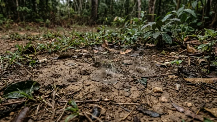 Uma actinobactéria do solo libera geosmina após a chuva, e o nariz humano detecta cerca de 5 nanogramas por litro Uma actinobactéria do solo libera geosmina após a chuva, e o nariz humano detecta cerca de 5 nanogramas por litro