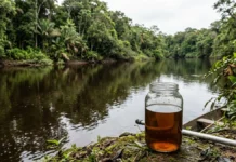 Rio de água preta chega a pH 4, mantém a água clara no copo e reduz larvas de mosquito, com dois efeitos na pesca e navegação Rio de água preta chega a pH 4, mantém a água clara no copo e reduz larvas de mosquito, com dois efeitos na pesca e navegação
