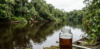 Rio de água preta chega a pH 4, mantém a água clara no copo e reduz larvas de mosquito, com dois efeitos na pesca e navegação Rio de água preta chega a pH 4, mantém a água clara no copo e reduz larvas de mosquito, com dois efeitos na pesca e navegação