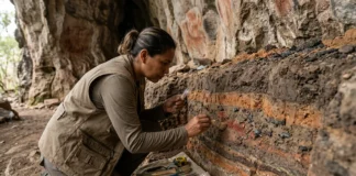 Escavações iniciadas em 1990 encontram pigmento nas camadas profundas da Caverna da Pedra Pintada e revelam pinturas de cerca de 13 mil anos Escavações iniciadas em 1990 encontram pigmento nas camadas profundas da Caverna da Pedra Pintada e revelam pinturas de cerca de 13 mil anos