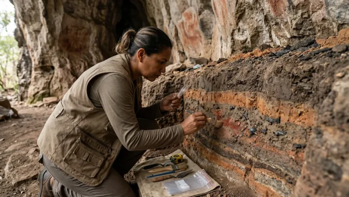 Escavações iniciadas em 1990 encontram pigmento nas camadas profundas da Caverna da Pedra Pintada e revelam pinturas de cerca de 13 mil anos