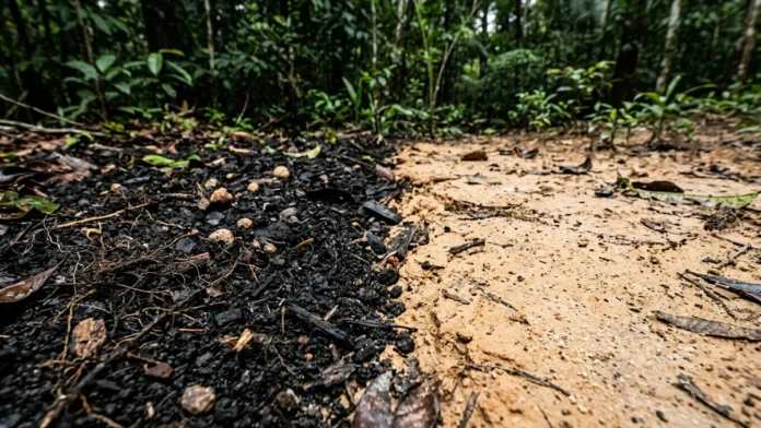 Resíduos orgânicos e fogo formam terra preta, que concentra quatro minerais e guarda até cem vezes mais carbono no solo amazônico Resíduos orgânicos e fogo formam terra preta, que concentra quatro minerais e guarda até cem vezes mais carbono no solo amazônico