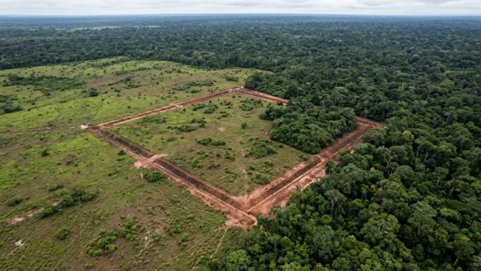 Geoglifos da Amazônia ocidental são notados após 1 ação humana, a derrubada, e expõem 2 efeitos sobre o patrimônio, descoberta e ameaça