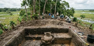 Tesos do Marajó reuniam três usos e revelavam urnas funerárias no aterro habitado, em estudos iniciados no século XIX Tesos do Marajó reuniam três usos e revelavam urnas funerárias no aterro habitado, em estudos iniciados no século XIX