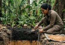 Projeto no Amazonas tenta reproduzir em anos a terra preta que levou séculos de convivência humana para se formar em solos pobres Projeto no Amazonas tenta reproduzir em anos a terra preta que levou séculos de convivência humana para se formar em solos pobres