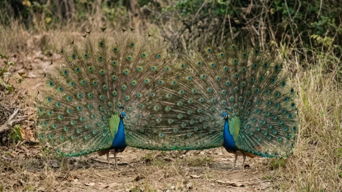 Pavões evoluem enfeites mais rápido que primatas desenvolvem presas, indica modelo com 10 grupos animais