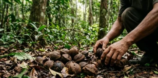 Em Roraima, 36 famílias mantêm coleta de castanha enquanto torre e carbono protegem 14 mil hectares Em Roraima, 36 famílias mantêm coleta de castanha enquanto torre e carbono protegem 14 mil hectares