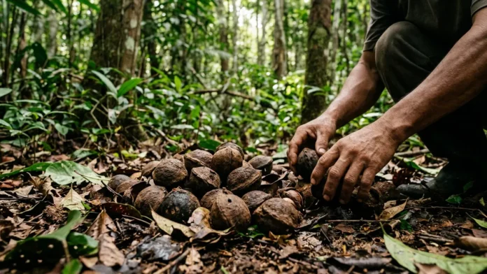 Em Roraima, 36 famílias mantêm coleta de castanha enquanto torre e carbono protegem 14 mil hectares Em Roraima, 36 famílias mantêm coleta de castanha enquanto torre e carbono protegem 14 mil hectares
