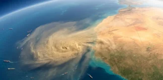 Nuvem de poeira cobre o oeste da África e segue para o Atlântico, mas pode não cruzar o oceano Nuvem de poeira cobre o oeste da África e segue para o Atlântico, mas pode não cruzar o oceano