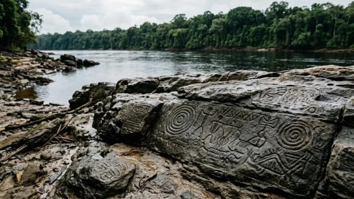 Rio Negro perde 3,16 metros em agosto e a seca pode expor novamente gravuras de até dois mil anos no sítio das Lajes Rio Negro perde 3,16 metros em agosto e a seca pode expor novamente gravuras de até dois mil anos no sítio das Lajes