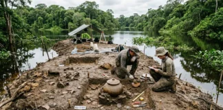 Urnas encontradas em ilha artificial de Fonte Boa revelam moradias indígenas erguidas com cerâmica e terra para resistir à cheia Urnas encontradas em ilha artificial de Fonte Boa revelam moradias indígenas erguidas com cerâmica e terra para resistir à cheia
