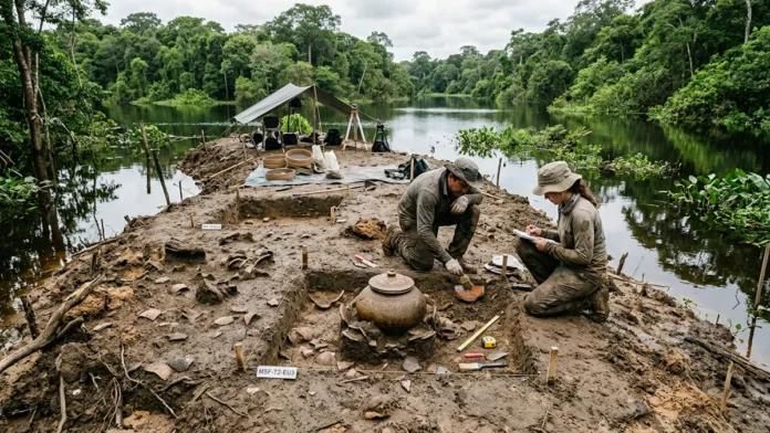Urnas encontradas em ilha artificial de Fonte Boa revelam moradias indígenas erguidas com cerâmica e terra para resistir à cheia Urnas encontradas em ilha artificial de Fonte Boa revelam moradias indígenas erguidas com cerâmica e terra para resistir à cheia