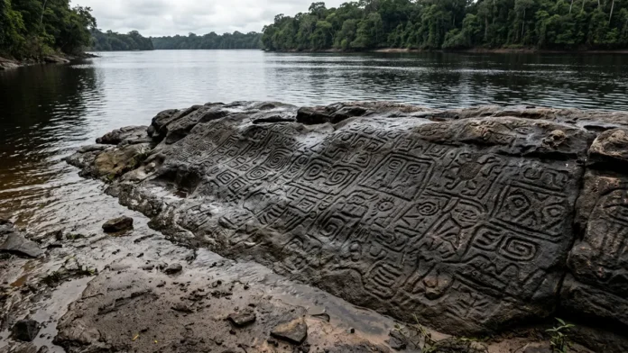 Gravuras vistas em 2010 ficam submersas por treze anos e reaparecem no rio Negro durante a seca histórica de 2023 Gravuras vistas em 2010 ficam submersas por treze anos e reaparecem no rio Negro durante a seca histórica de 2023