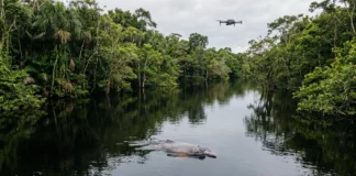 Drones passam a contar botos nas reservas Mamirauá e Amanã e mudam a forma de observar os animais sem aproximar embarcações Drones passam a contar botos nas reservas Mamirauá e Amanã e mudam a forma de observar os animais sem aproximar embarcações