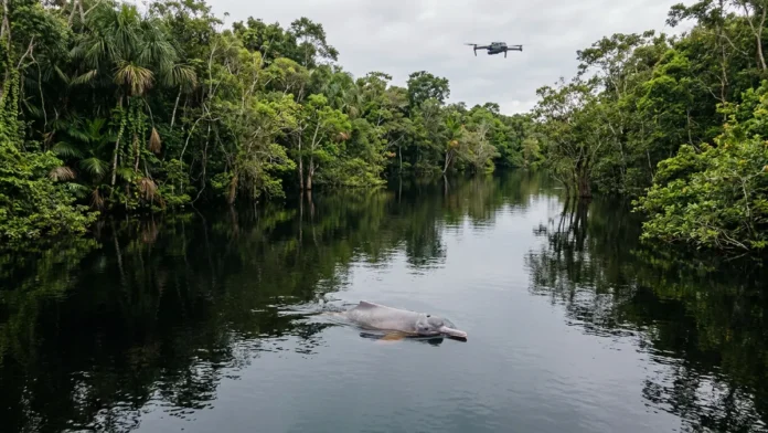 Drones passam a contar botos nas reservas Mamirauá e Amanã e mudam a forma de observar os animais sem aproximar embarcações Drones passam a contar botos nas reservas Mamirauá e Amanã e mudam a forma de observar os animais sem aproximar embarcações