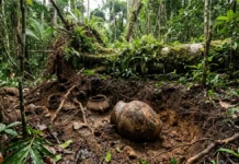 Árvore cai em Fonte Boa, expõe urnas sob as raízes e mostra como obras e rios revelam sítios arqueológicos amazônicos Árvore cai em Fonte Boa, expõe urnas sob as raízes e mostra como obras e rios revelam sítios arqueológicos amazônicos