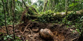Árvore cai em Fonte Boa, expõe urnas sob as raízes e mostra como obras e rios revelam sítios arqueológicos amazônicos Árvore cai em Fonte Boa, expõe urnas sob as raízes e mostra como obras e rios revelam sítios arqueológicos amazônicos