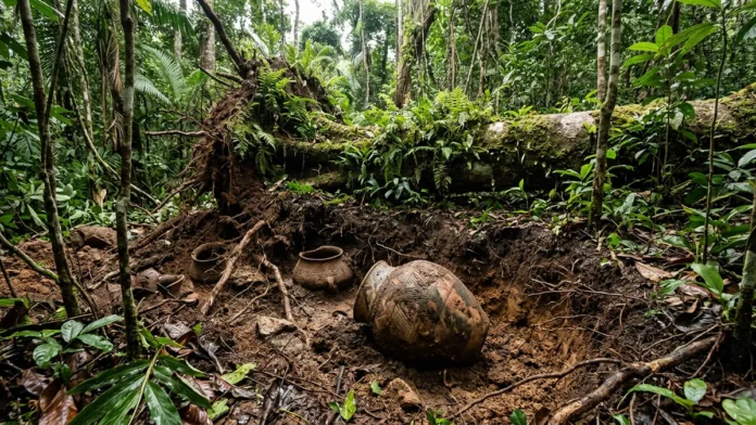 Árvore cai em Fonte Boa, expõe urnas sob as raízes e mostra como obras e rios revelam sítios arqueológicos amazônicos