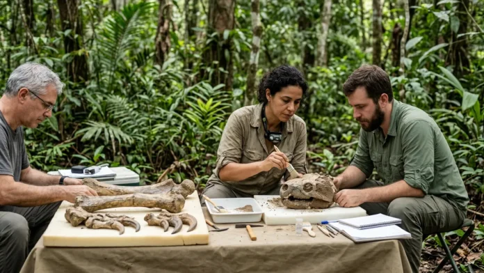 Crânio de quelônio ainda sem nome e resto de preguiça terrestre saem de terra indígena no Purus e seguem para estudo Crânio de quelônio ainda sem nome e resto de preguiça terrestre saem de terra indígena no Purus e seguem para estudo