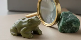 Muiraquitã verde em forma de sapo atravessa a arqueologia e uma hipótese tenta explicar como pedra dura foi perfurada Muiraquitã verde em forma de sapo atravessa a arqueologia e uma hipótese tenta explicar como pedra dura foi perfurada
