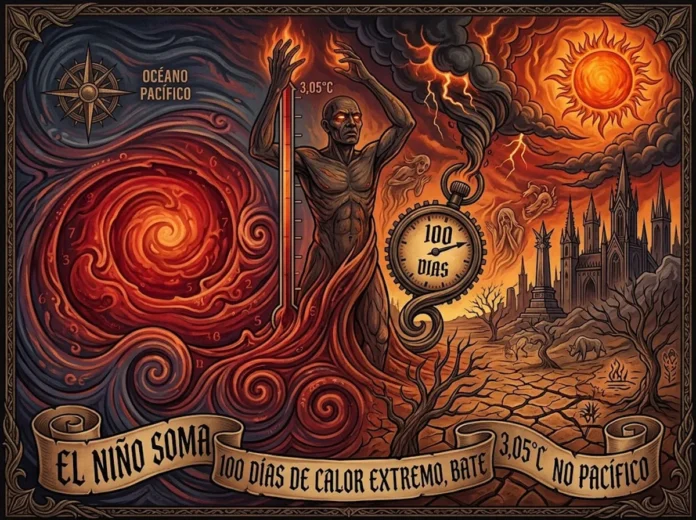 El Niño soma 100 dias de calor extremo, bate 3,05°C no Pacífico e pode marcar o clima de 2027 El Niño soma 100 dias de calor extremo, bate 3,05°C no Pacífico e pode marcar o clima de 2027