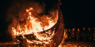 Vikings queimavam barcos funerários, mas a famosa flecha em chamas pode ser invenção do cinema Vikings queimavam barcos funerários, mas a famosa flecha em chamas pode ser invenção do cinema