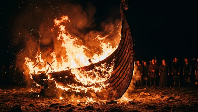 Vikings queimavam barcos funerários, mas a famosa flecha em chamas pode ser invenção do cinema Vikings queimavam barcos funerários, mas a famosa flecha em chamas pode ser invenção do cinema