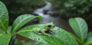Rã-de-vidro canta apenas sob chuva intensa no Cerrado, pesquisadores comparam canto e DNA e reconhecem espécie de pouco mais de dois centímetros Rã-de-vidro canta apenas sob chuva intensa no Cerrado, pesquisadores comparam canto e DNA e reconhecem espécie de pouco mais de dois centímetros